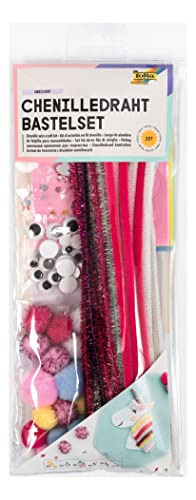 folia 93502 - Chenilledraht Bastelset "Unicorn" für Kinder und Erwachsene, wiederverschließbares Täschchen mit vielen Utensilien zum Gestalten kleiner Chenille-Figuren folia 93502 - Chenilledraht Bastelset "Unicorn" für Kinder und Erwachsene, wiederverschließbares Täschchen mit vielen Utensilien zum Gestalten kleiner Chenille-Figuren von folia