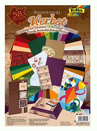 folia 947 - Basteltrends "Herbst", 58 Teile - Kreativset für Kinder und Erwachsene mit verschiedenen Trendmaterialien folia 947 - Basteltrends "Herbst", 58 Teile - Kreativset für Kinder und Erwachsene mit verschiedenen Trendmaterialien von folia