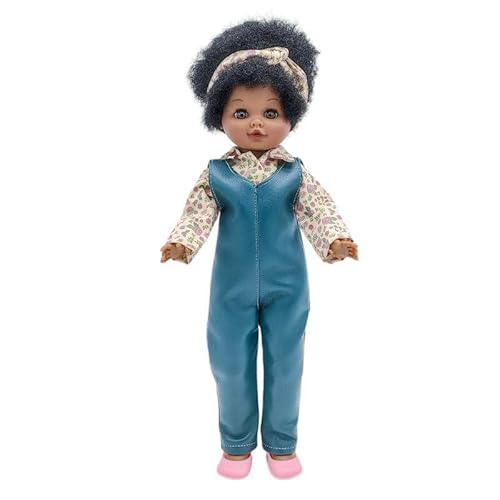 FOLK Puppe aus der Kollektion Sintra Original Mulatte Afro, 40 cm, 100% Vinyl mit Lederoverall, limitierte Sonderedition von FOLK