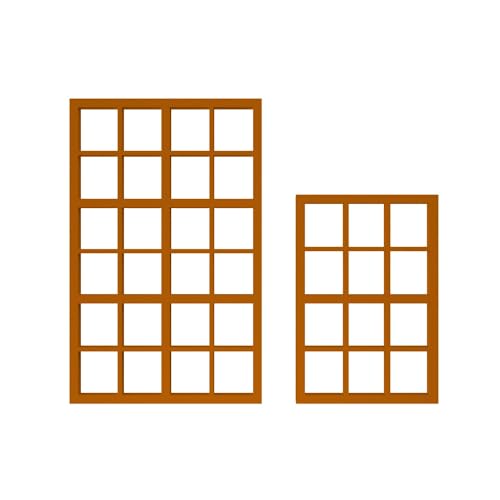 Industrie Fenster kompatibel für LGB SpurG Diorama 1:22,5 Haus 4 Stück - Orange von fossi3D