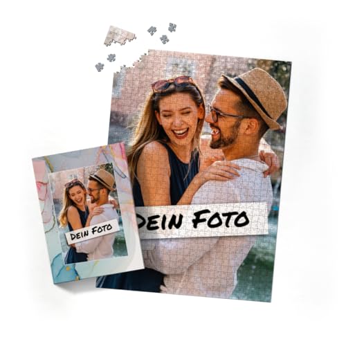 Fotopuzzle mit eigenem Bild - Fotopuzzle selbst gestalten 1000 Teile Hochformat - Schachtel Farbverlauf - Puzzle mit Foto personalisiert - Geschenk Valentin Farbverlauf 1000 Teile Hoch von fotobar