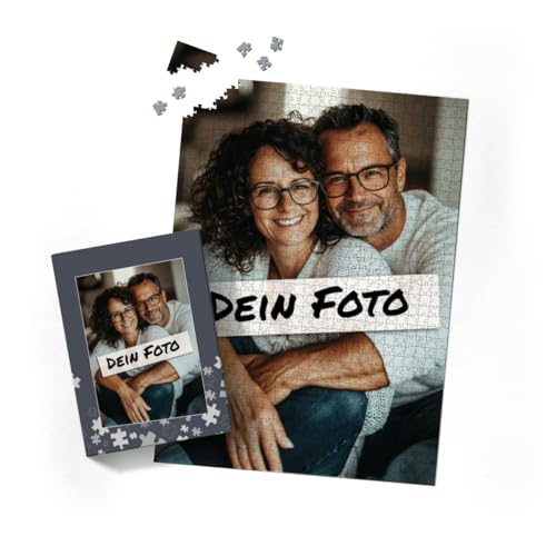 Fotopuzzle mit eigenem Bild - Fotopuzzle selbst gestalten 1000 Teile Hochformat - Schachtel Puzzleteile - 1000 Teile Puzzle mit Foto - Geschenk Geburtstag Puzzleteile 1000 Teile Hoch von fotobar