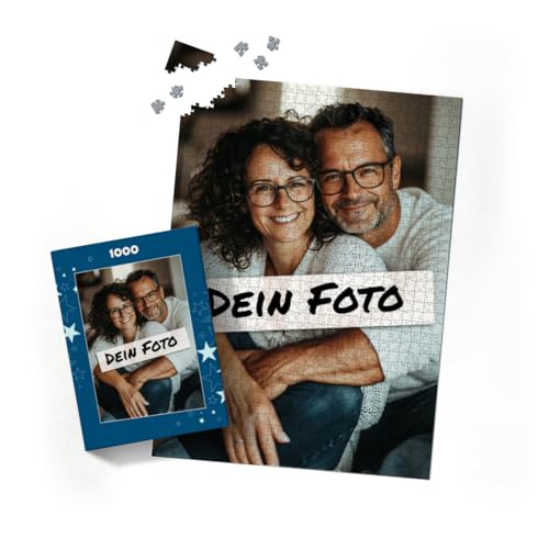 Fotopuzzle mit eigenem Bild - Fotopuzzle selbst gestalten 1000 Teile Hochformat - Schachtel Sterne - 1000 Teile Puzzle mit Foto - Geschenk Weihnachten Sterne 1000 Teile Hoch von fotobar