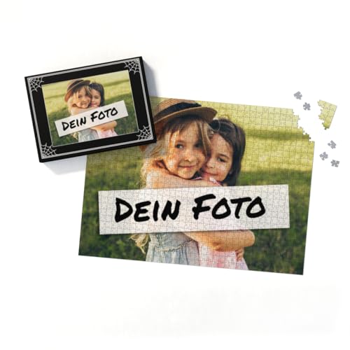 Fotopuzzle mit eigenem Bild - Fotopuzzle selbst gestalten 1000 Teile - Schachtel Halloween - 1000 Teile Puzzle mit Foto - Geschenk Geburtstag Halloween Halloween 1000 Teile Quer von fotobar