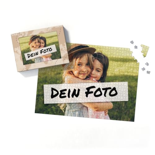 Fotopuzzle mit eigenem Bild - Fotopuzzle selbst gestalten 1000 Teile - Schachtel Weltreise - Puzzle mit Foto personalisiert - Geschenk Geburtstag Weltreise 1000 Teile Quer von fotobar