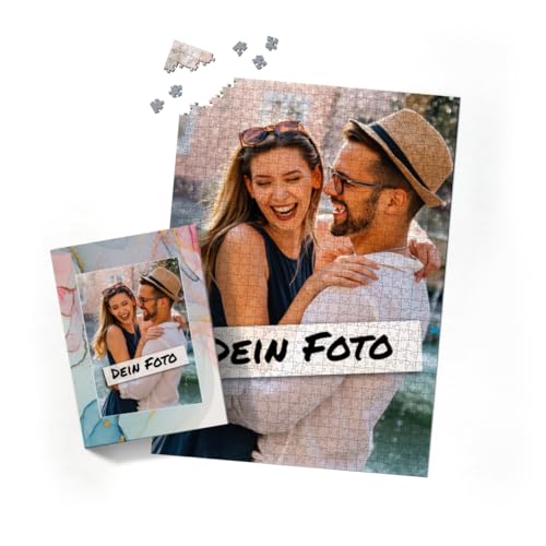 Fotopuzzle mit eigenem Bild - Fotopuzzle selbst gestalten 2000 Teile Hochformat - Schachtel Farbverlauf - Puzzle mit Foto personalisiert - Geschenk Valentin Farbverlauf 2000 Teile Hoch von fotobar