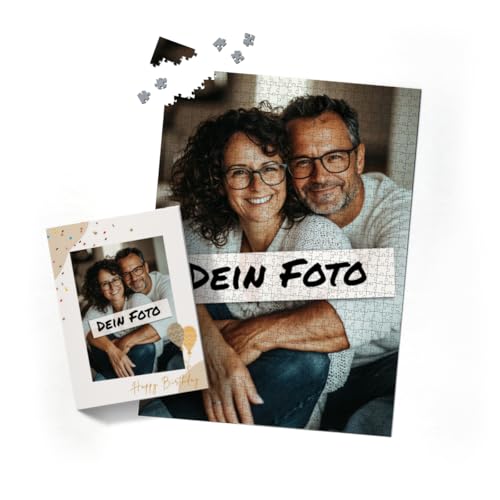 Fotopuzzle mit eigenem Bild - Fotopuzzle selbst gestalten 2000 Teile Hochformat - Schachtel Happy Birthday - 2000 Teile Puzzle mit Foto - Geschenk Geburtstag Geburtstag 2000 Teile Hoch von fotobar