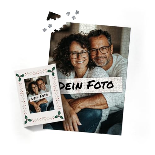 Fotopuzzle mit eigenem Bild - Fotopuzzle selbst gestalten 2000 Teile Hochformat - Schachtel Weihnachtsbordüre - 2000 Teile Puzzle mit Foto - Geschenk Weihnachten Xmas2 2000 Teile Hoch von fotobar