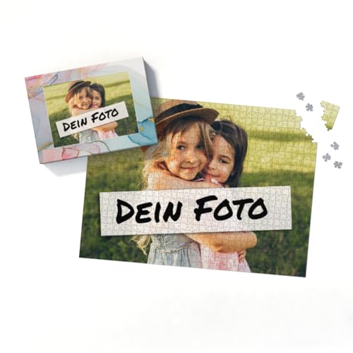 Fotopuzzle mit eigenem Bild - Fotopuzzle selbst gestalten 2000 Teile - Schachtel Farbverlauf - Puzzle mit Foto personalisiert - Geschenk Valentin Farbverlauf 2000 Teile Quer von fotobar