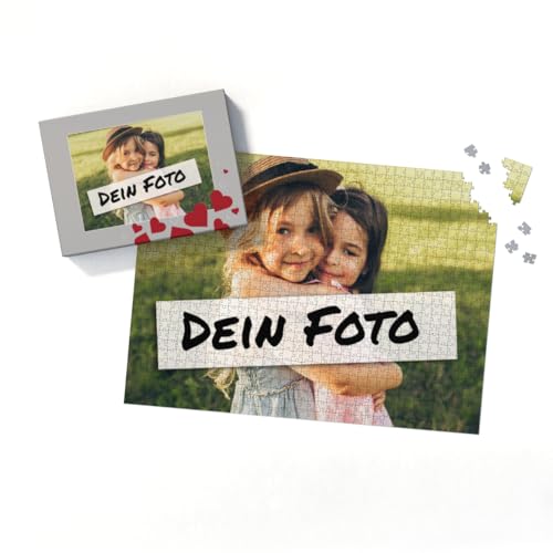 Fotopuzzle mit eigenem Bild - Fotopuzzle selbst gestalten 2000 Teile - Schachtel Herzen - 2000 Teile Puzzle mit Foto - Geschenk Geburtstag Valentinstag Herzen 2000 Teile Quer von fotobar