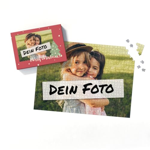 Fotopuzzle mit eigenem Bild - Fotopuzzle selbst gestalten 2000 Teile - Schachtel Merry Christmas - 2000 Teile Puzzle mit Foto - Geschenk Weihnachten MerryChristmas 2000 Teile Quer von fotobar