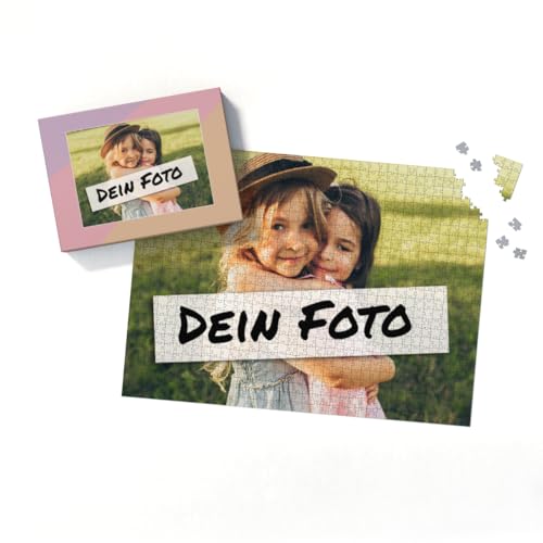 Fotopuzzle mit eigenem Bild - Fotopuzzle selbst gestalten 2000 Teile - Schachtel Pastellfarben - 2000 Teile Puzzle mit Foto - Geschenk Geburtstag Pastell 2000 Teile Quer von fotobar