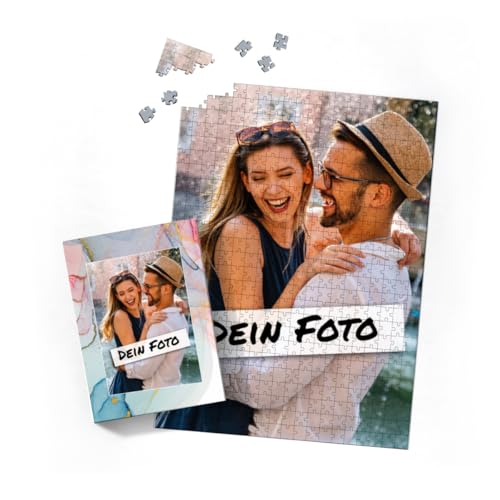 Fotopuzzle mit eigenem Bild - Fotopuzzle selbst gestalten 500 Teile Hochformat - Schachtel Farbverlauf - Puzzle mit Foto personalisiert - Geschenk Valentin Farbverlauf 500 Teile Hoch von fotobar