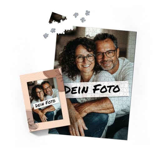 Fotopuzzle mit eigenem Bild - Fotopuzzle selbst gestalten 500 Teile Hochformat - Schachtel Herbstblätter - 500 Teile Puzzle mit Foto - Geschenk Geburtstag Herbstblätter 500 Teile Hoch von fotobar