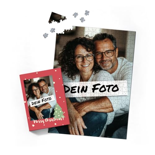 Fotopuzzle mit eigenem Bild - Fotopuzzle selbst gestalten 500 Teile Hochformat - Schachtel Merry Christmas - 500 Teile Puzzle mit Foto - Geschenk Weihnachten MerryChristmas 500 Teile Hoch von fotobar