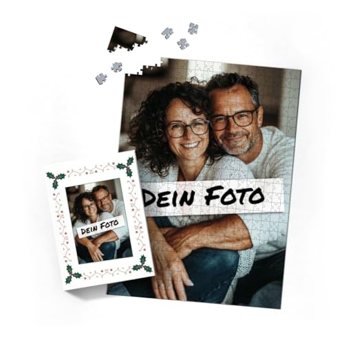 Fotopuzzle mit eigenem Bild - Fotopuzzle selbst gestalten 500 Teile Hochformat - Schachtel Weihnachtsbordüre - 500 Teile Puzzle mit Foto - Geschenk Weihnachten Xmas2 500 Teile Hoch von fotobar