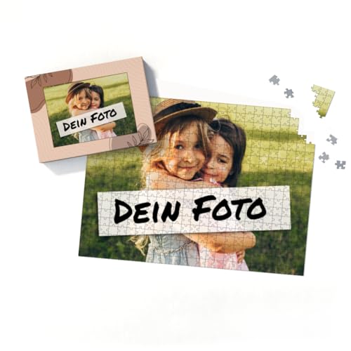 Fotopuzzle mit eigenem Bild - Fotopuzzle selbst gestalten 500 Teile - Schachtel Herbstblätter - 500 Teile Puzzle mit Foto - Geschenk Geburtstag Herbstblätter 500 Teile Quer von fotobar