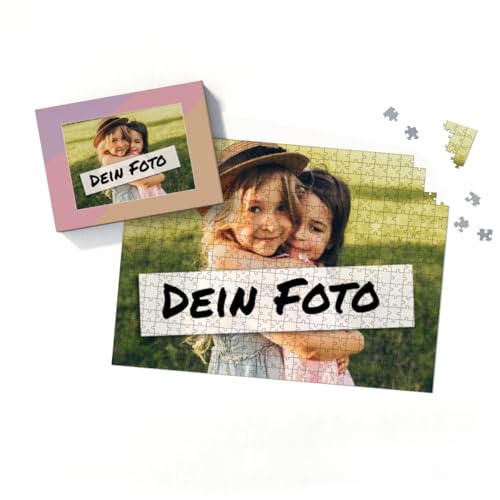 Fotopuzzle mit eigenem Bild - Fotopuzzle selbst gestalten 500 Teile - Schachtel Pastellfarben - 500 Teile Puzzle mit Foto - Geschenk Geburtstag Pastell 500 Teile Quer von fotobar