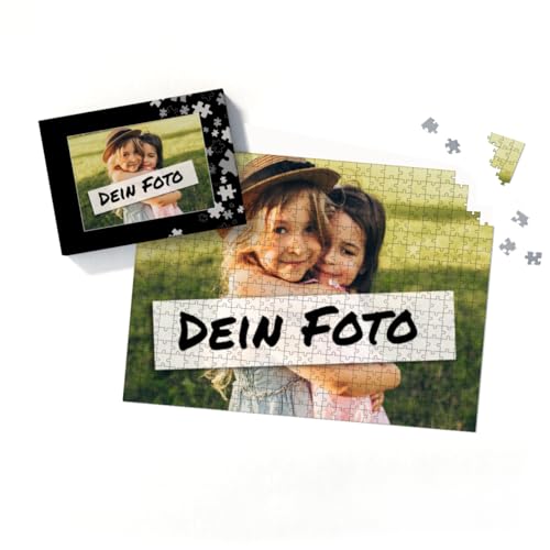 Fotopuzzle mit eigenem Bild - Fotopuzzle selbst gestalten 500 Teile - Schachtel Puzzleteile schwarz - 500 Teile Puzzle mit Foto - Geschenk Geburtstag Puzzleteile 2 500 Teile Quer von fotobar