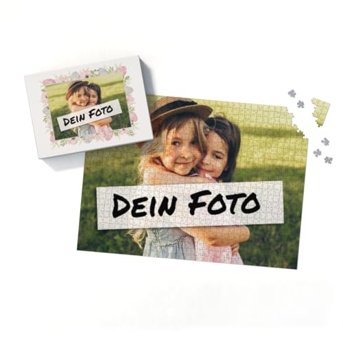 Fotopuzzle mit eigenem Bild - Puzzle selbst gestalten 1000 Teile - Schachtel Osterblumen - Geschenk Ostern Osterblumen 1000 Teile Quer von fotobar