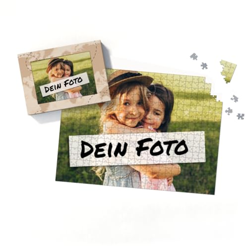 Fotopuzzle mit eigenem Bild - Puzzle selbst gestalten 500 Teile - Schachtel Weltreise - Puzzle mit Foto personalisiert - Geschenk Geburtstag Weltreise 500 Teile Quer von fotobar