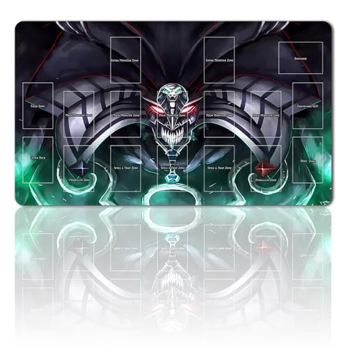 Brettspiel TCG Spielmatten + Wasserdicht Bag + with Card Zones,YGO Card Game Table Mat Größe 60X35CM Kompatibel Mit Trading Card Game Mat (YGO-22 with Zone) von four leaves