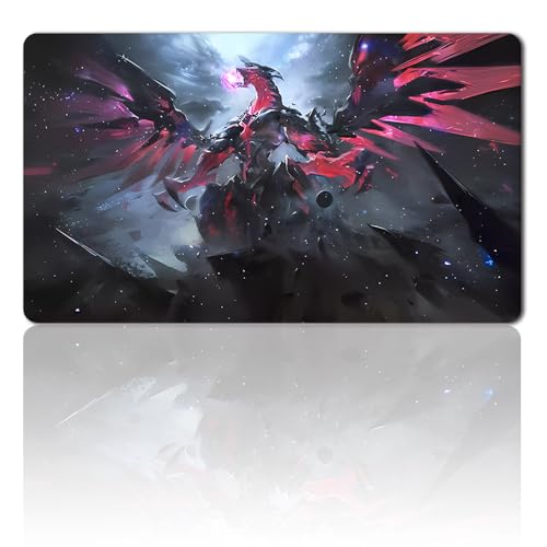 Brettspiel TCG Spielmatten + Wasserdicht Bag + with Card Zones,YGO Card Game Table Mat Größe 60X35CM Kompatibel Mit Trading Card Game Mat (YGO-24 No Zone) von four leaves