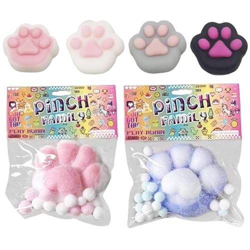 6 Stück ﻿Fufu Squishy, Taba Squishy, Squishy Pfote, Cat Paw Squishy, Katzenpfoten Squishy, Squeeze Toy, taba Squishy für Stressabbau Lindern Sie Stress, Geschenk für Kinder, Jugendliche Oder Alle von fufupaw