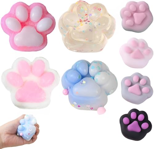 8 Stück Fufu Squishy, Squishy Pfote, Taba Squishy, Cat Paw Squishy, Katzenpfoten, Squeeze Toy Funny Antistressball Süße Katzenpfote Mit Langsamer Rückfederung, Cat Paw Spielzeug für Stressabbau von fufupaw