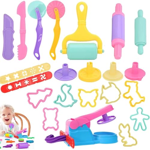 fufupaw 22 Stück knete Werkzeug, Knetwerkzeug, Knete ab 2 Jahre, Knete Zubehör, Play Werkzeug Knetset Set Knet, Kinderknete Formen ​DIY Kinderknetekinderknete, Jahren Kneten Werkzeuge von fufupaw