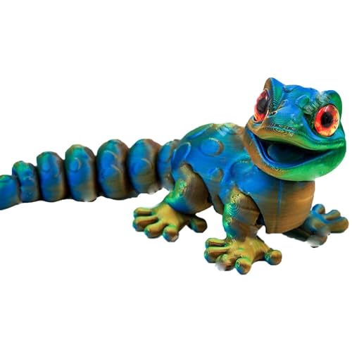 Gecko Spielzeug, Gecko, 3D Spielzeug, 3D Tiere, 3D Figuren, Für Büro Und Zuhause, Gecko Mit Lebendigen Farben, In Gelb Blau Grün, 13.8 cm Realistische Eidechse Figur Dekoration Gecko Spielzeug, Gecko, 3D Spielzeug, 3D Tiere, 3D Figuren, Für Büro Und Zuhause, Gecko Mit Lebendigen Farben, In Gelb Blau Grün, 13.8 cm Realistische Eidechse Figur Dekoration von fufupaw