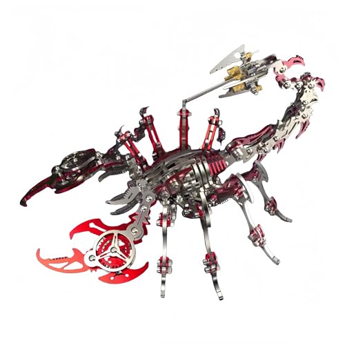 3D DIY Metall Skorpion Puzzle Mechanisches Metallpuzzle 454 Teile Mechanische Metall Modelle Steampunk Mechanisches Insekt Weihnachten Geburtstag Geschenke(Rot) von fukixuz