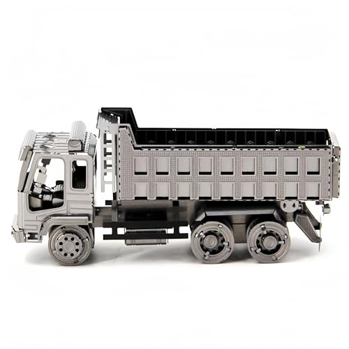 3D-Metallpuzzle für Erwachsene Dump Truck, lasergeschnittener Modellbausatz, Metall Puzzle, 3D Metall Modell, 2 Metallplatinen,LKW-Kopf mit Langer Nase ab 14 Jahre von fukixuz