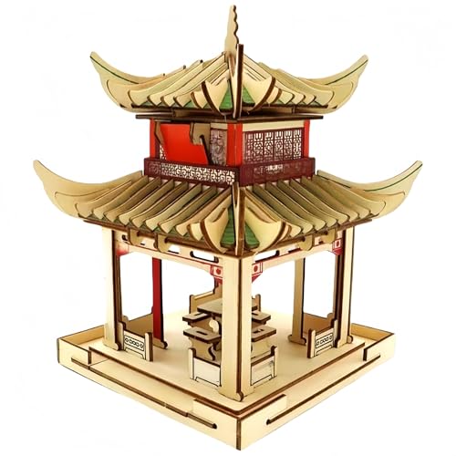 3D Puzzle Holzpuzzle Architektur im chinesischen Stil, es gibt viele Stile zur Auswahl DIY Spielzeug, Dekoration für Erwachsene Geeignet für Jugendliche ab 14 Jahren(L) von fukixuz