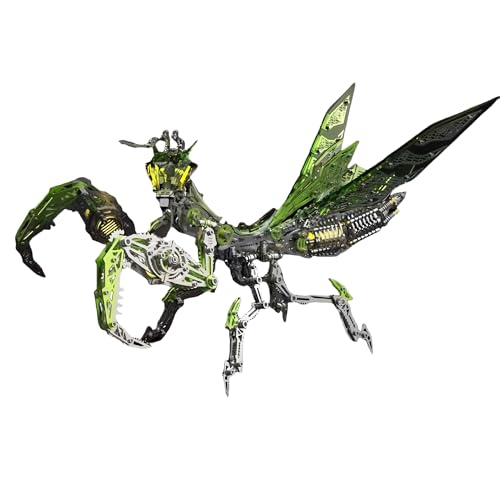 Mechanisches Metallpuzzle 3D DIY Metall Insekt Puzzle Der Bauch, die Tentakeln und die Klammern des Mantis-Modells sind alle beweglich 1109Teile Liebhaber von Metallpuzzle Kreatives Ornament(Grün) von fukixuz