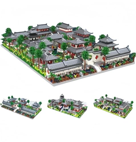 fukixuz Chinesische Architecture Suzhou Garden Mini Bausteine Bausatz 89523 Teile, Suzhou Garten-DREI-in-Eins-Extra-großes Modell，Mit Acrylabdeckung, geeignet für Schlafzimmer, Wohnzimmer usw. von fukixuz