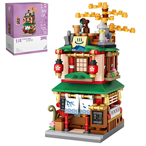 Japanische Straßenansicht Haus der heißen Quelle Mini-Baustein-Set, modulares Haus, 399-teiliges Modellbau-Set aus, Konstruktionsspielzeug-Sets für Kinder und Erwachsene, Nicht kompatibel mit Lego Japanische Straßenansicht Haus der heißen Quelle Mini-Baustein-Set, modulares Haus, 399-teiliges Modellbau-Set aus, Konstruktionsspielzeug-Sets für Kinder und Erwachsene, Nicht kompatibel mit Lego von fun4kid