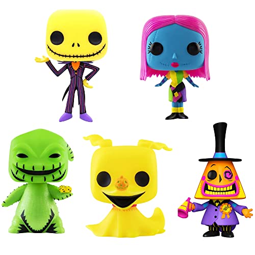 Funko Pop! The Nightmare Before Christmas Blacklight - Set 5 - Jack Skellington, Sally, Mayor, Oogie and Zero von funko