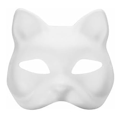 fxwtich Harmloses Diy-Masken-Katzen-Party-Set, kreativ, handbemalt, personalisiert, mit verstellbaren elastischen Bändern, Cosplay-Aktivitäten, Halloween, sichere Malrohlinge 1pc von fxwtich