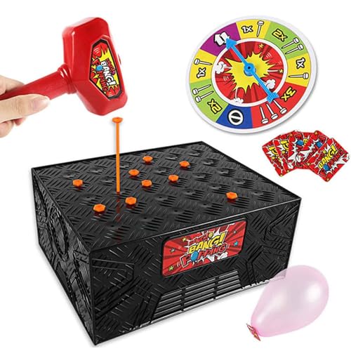 Ballon-Box-Spiel Sprengen – Neues Ballon-Schlag-Spiel 2024, 100 Spiele Mit Ballonexplosionen In Gemischten Farben, Ballon-Platz-Roulette-Spiel Mit Hammer, Ballon-Platz-Brettspiele Für Familienfeiern von gafdu