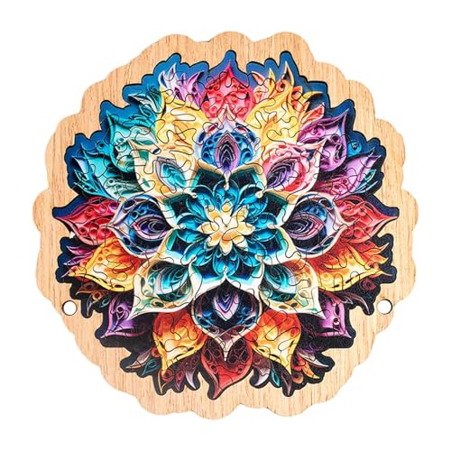 gafdu Holzpuzzles für Erwachsene,Holzpuzzles | 74 Teile Kinder Holzpuzzle Blumenform,5,12 x 5,12 Zoll interaktives Spielzeug, buntes Blumen-Illustrations-Puzzlespiel für Kinder und Erwachsene von gafdu