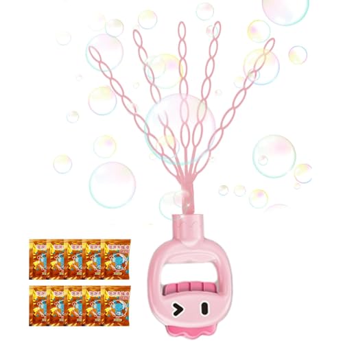 galeyyu Cartoon-Blasenstab, Seifenblasenstab für Kinder | 32 Löcher Blasenblasenspielzeug - Seifenblasen-Stick mit lächelndem Gesicht als Partygeschenk mit 10 Seifenblasen-Nachfüllungen von galeyyu