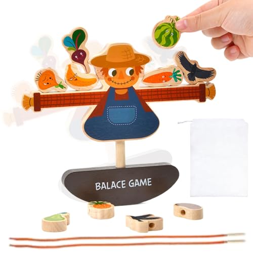 galeyyu Holz-Balance-Bausteine, Balance-Blöcke, Spielzeug für Kinder - Stapelbare Blöcke, Balance-Spiel, Bauspielzeug - Vogelscheuchenturm-Spiel zur Fähigkeitsentwicklung, von galeyyu