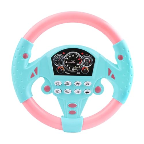 galeyyu Kinder Lenkrad Spielzeug, Copilot Lenkrad Mit 360° Rotation, Simulierter Tragbarer Fahrregler Mit Lustigem Klang Und Musik, Simulation Im Auto, Fahrsimulator Für Kinder Ab 2 Jahren, Rosa von galeyyu