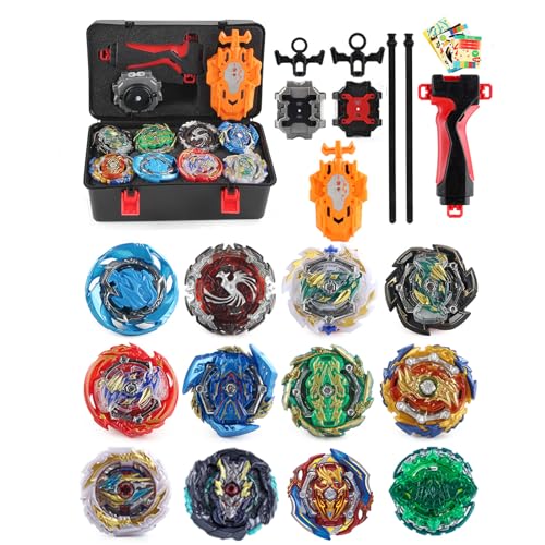 12pcs Gyros Turbo Set, Gyros Kreisel Set,4D Spielzeug Geschenk +3pcs Launcher Mit Box Set-WW8 12pcs Gyros Turbo Set, Gyros Kreisel Set,4D Spielzeug Geschenk +3pcs Launcher Mit Box Set-WW8 von generic