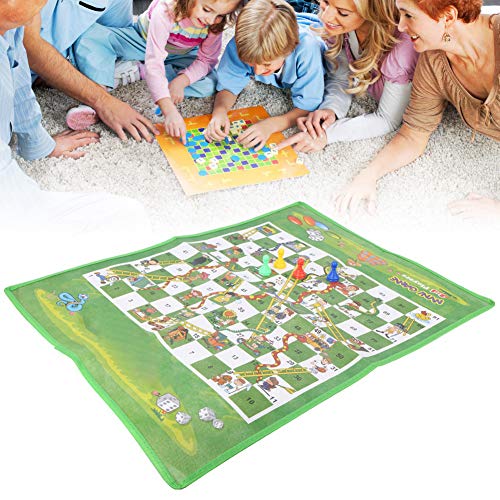 60 X 45 cm, Waschbar, Faltbar, Vliesstoff, Teppich, Bodenmatte, Schlangenleiter, Schach, Kinderspiel, Spielzeug (Höhe 3 cm, Durchmesser 2 cm) von generic