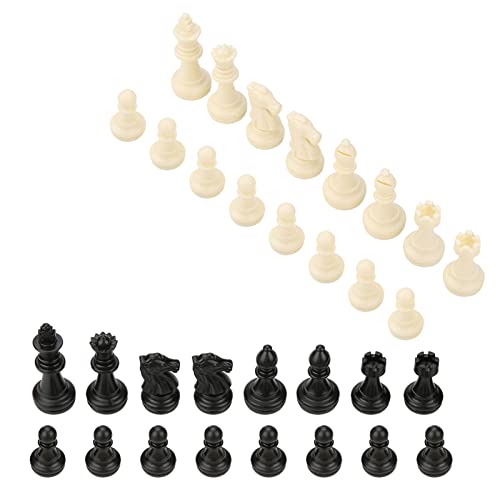 Internationales Turnier-Schachspiel mit 32 Standard-Schachfiguren in Schwarz und Weiß von generic