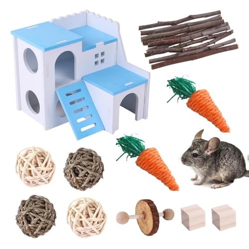 Kaninchen-Kauspielzeug, Kauspielzeug für Hamster aus Holz, Wiederverwendbares Kauspielzeug zum Spielen und zur Zahnpflege, Hasen-Molar-Spielzeug, Kausnacks und Bälle für Hamster, Kaninchen, von generic