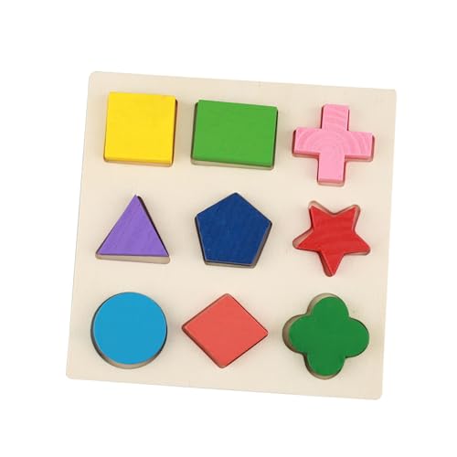 Lernspielzeug-Set aus Holz für, Geometrisches Blockbau-Puzzle, Baby-Frühlernwerkzeug (EIN Teil) von generic