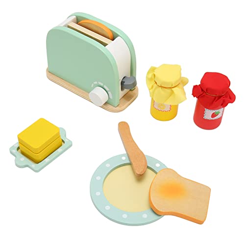 Toaster-Spielzeug-Set, Sicher, Langlebig, Massivholz, Runde Kanten, Hand-Auge-Koordination, Toaster Bildung, Rollenspiele, Geschenke von generic